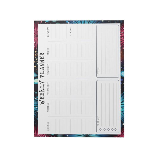 Gepersonaliseerde ongedateerde verticale weekplann notitieblok (Linkerzijde)