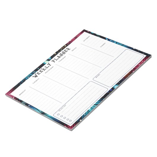 Gepersonaliseerde ongedateerde verticale weekplann notitieblok (Schuin)