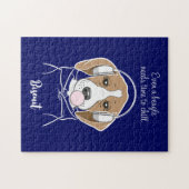 Gepersonaliseerde ontspannende hond Grappige Beagl Legpuzzel (Horizontaal)