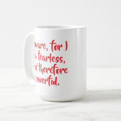 Gepersonaliseerde onverschrokken vrouw citeert mod koffiemok (Voorkant links)