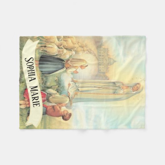 Gepersonaliseerde Onze Vrouwe van Fatima Fleece Deken (Voorkant (Horizontaal))