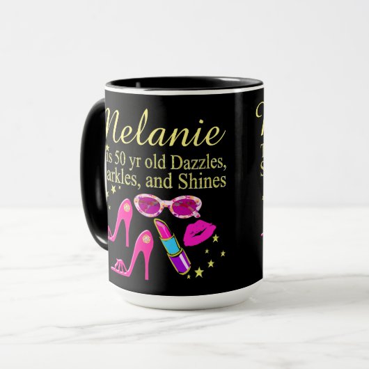 GEPERSONALISEERDE OOGVERBLINDENDE DIVA 50E VERJAAR MOK (Voorkant links)