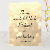 Gepersonaliseerde oom Birthday Kaart (Gele Bloem)