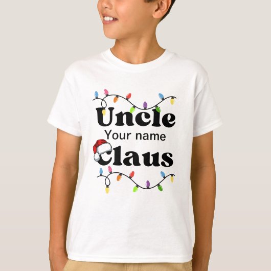 Gepersonaliseerde oom Claus T-shirt voor jongens (Voorkant)