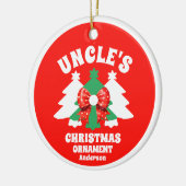 Gepersonaliseerde oom foto kerstboom keramisch ornament (Links)