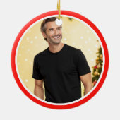 Gepersonaliseerde oom foto kerstboom keramisch ornament (Achterkant)