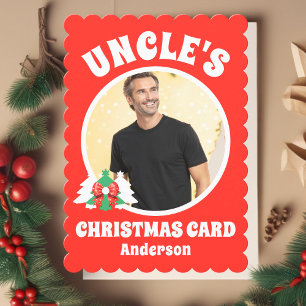Gepersonaliseerde Oom Foto van Kerstmis Feestdagenkaart