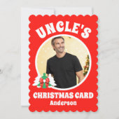 Gepersonaliseerde Oom Foto van Kerstmis Feestdagenkaart (Voorkant)