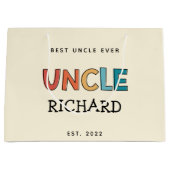 Gepersonaliseerde oom Retro Best oom Ever Cute Groot Cadeauzakje (Voorkant)