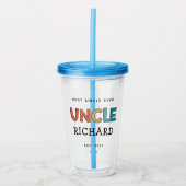 Gepersonaliseerde Oom Retro Gift Best oom Ever Cut Acryl Drinkbeker (Voorkant)