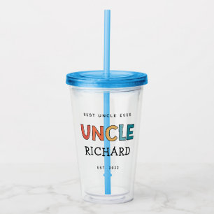 Gepersonaliseerde Oom Retro Gift Best oom Ever Cut Acryl Drinkbeker