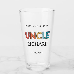 Gepersonaliseerde Oom Retro Gift Best oom Ever Cut Glas
