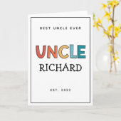 Gepersonaliseerde Oom Retro Gift Best oom Ever Cut Kaart (Gele Bloem)