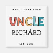 Gepersonaliseerde Oom Retro Gift Best oom Ever Cut Magneet (Voorkant)