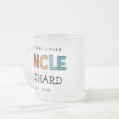 Gepersonaliseerde Oom Retro Gift Best oom Ever Cut Matglas Koffiemok (Voorkant links)