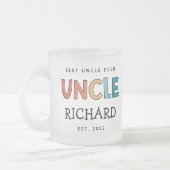 Gepersonaliseerde Oom Retro Gift Best oom Ever Cut Matglas Koffiemok (Links)