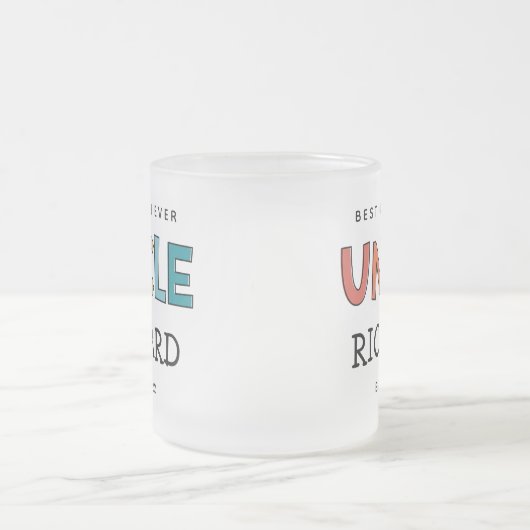 Gepersonaliseerde Oom Retro Gift Best oom Ever Cut Matglas Koffiemok (Center)