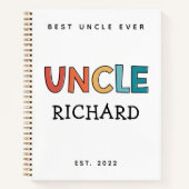 Gepersonaliseerde Oom Retro Gift Best oom Ever Cut Notitieboek (Voorkant)