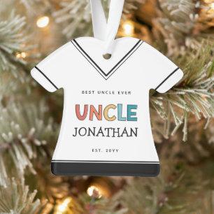 Gepersonaliseerde Oom Retro Gift Best oom Ever Cut Ornament