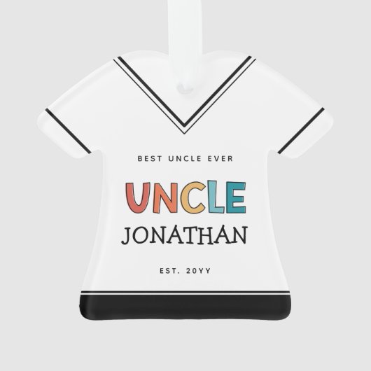 Gepersonaliseerde Oom Retro Gift Best oom Ever Cut Ornament (achterkant)