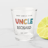 Gepersonaliseerde Oom Retro Gift Best oom Ever Cut Shot Glas (Voorkant)
