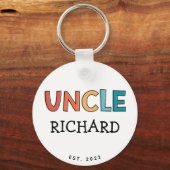 Gepersonaliseerde oom Retro Gifts oom Vast Sleutelhanger (Voorkant)