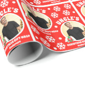 Gepersonaliseerde Oom's Foto Kerstcadeau Wrap Cadeaupapier (Rol Hoek)