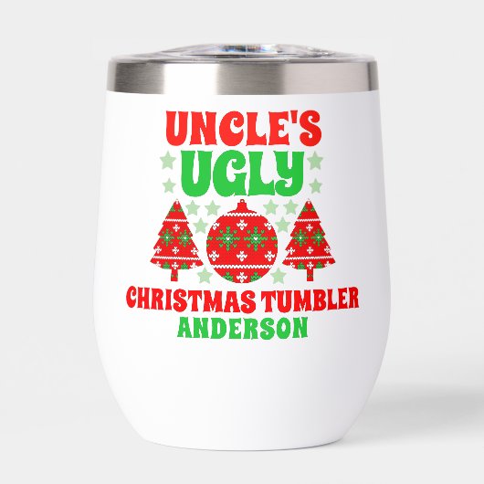 Gepersonaliseerde oom's lelijke kersttrui (Voorkant)