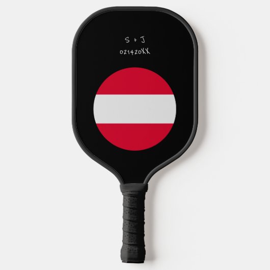 Gepersonaliseerde Oostenrijk vlag Geschenken Pickleball Paddle (Achterkant)