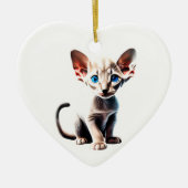 Gepersonaliseerde Oosterse Korthaar Kitten Keramisch Ornament (Voorkant)