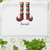 Gepersonaliseerde Opa Elf Kerst Keuken Handdoek (Gevouwen)