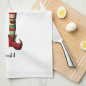 Gepersonaliseerde Opa Elf Kerst Keuken Handdoek (Quarter Fold)