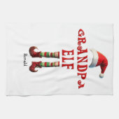 Gepersonaliseerde Opa Elf Kerst Keuken Handdoek (Horizontaal)