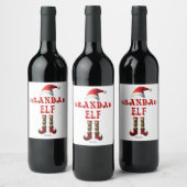 Gepersonaliseerde Opa Elf Kerst Wijn Label Etiket (Flessen)