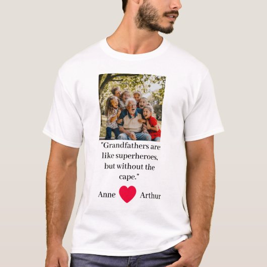 Gepersonaliseerde opa foto T-shirt (Voorkant)