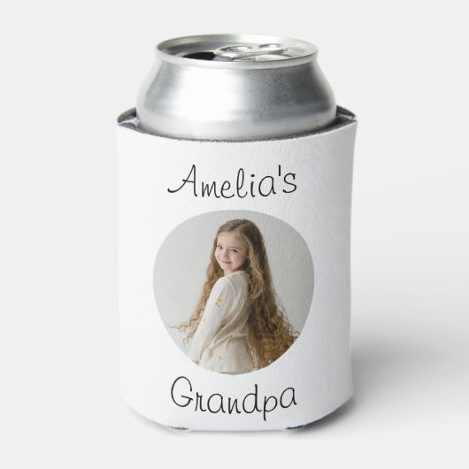 Gepersonaliseerde opa Gift – kleinkind gezicht - Blikjeskoeler (Blikje Voorkant)