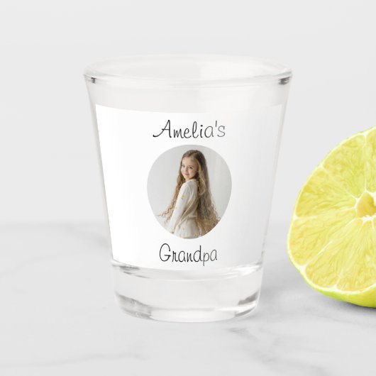 Gepersonaliseerde opa Gift – kleinkind gezicht - Shot Glas (Voorkant)