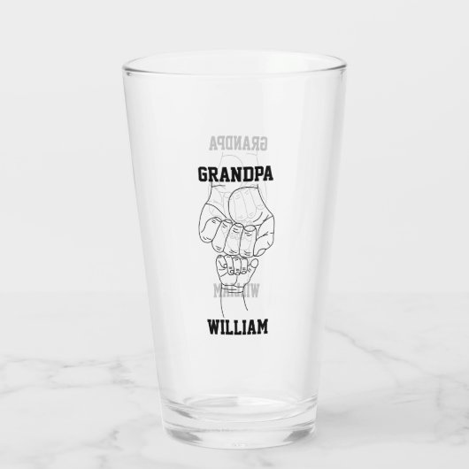 Gepersonaliseerde opa kleinkind cadeau opa glas (Achterkant)