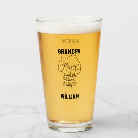 Gepersonaliseerde opa kleinkind cadeau opa glas (Voorkant gevuld)