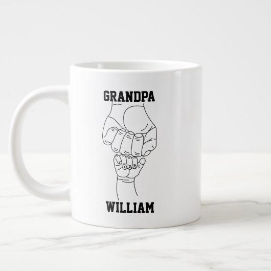 Gepersonaliseerde opa kleinkind cadeau opa grote koffiekop (Links)