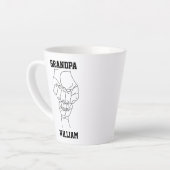 Gepersonaliseerde opa kleinkind cadeau opa latte mok (Linkerhoek)