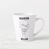 Gepersonaliseerde opa kleinkind cadeau opa latte mok (Rechts)