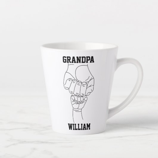 Gepersonaliseerde opa kleinkind cadeau opa latte mok (Rechts)