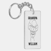 Gepersonaliseerde opa kleinkind cadeau opa sleutelhanger (Voorkant Links)