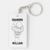 Gepersonaliseerde opa kleinkind cadeau opa sleutelhanger (achterkant)