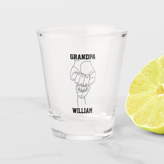 Gepersonaliseerde Opa Kleinkind Gift 4 Opa Shot Glas (Voorkant)