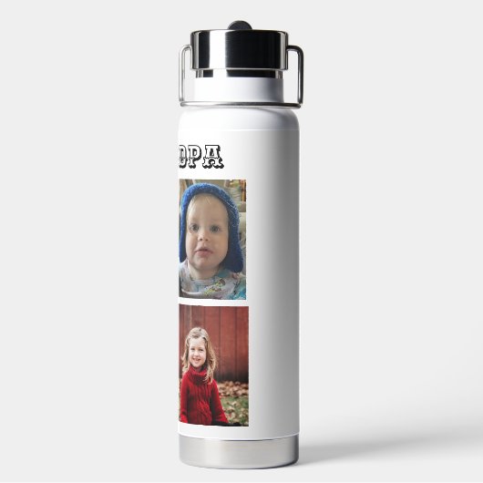 Gepersonaliseerde opa | Kleinkinderen foto's Waterfles (Achterkant)