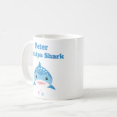 Gepersonaliseerde Opa Shark Aangepaste naam Koffiemok (Voorkant links)