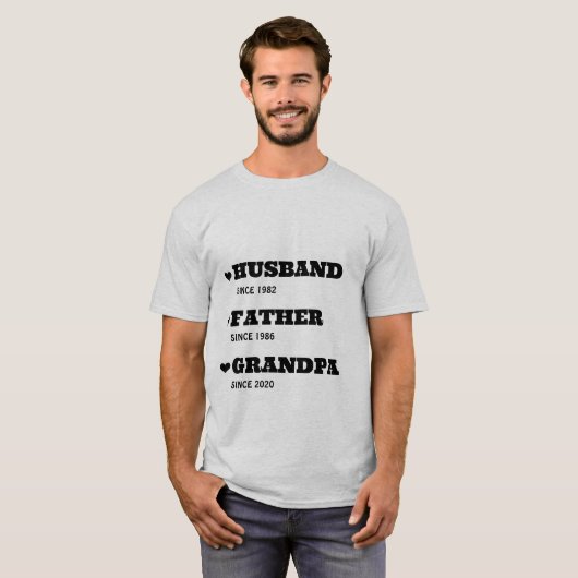 Gepersonaliseerde opa Shirt met data (Voorkant volledig)