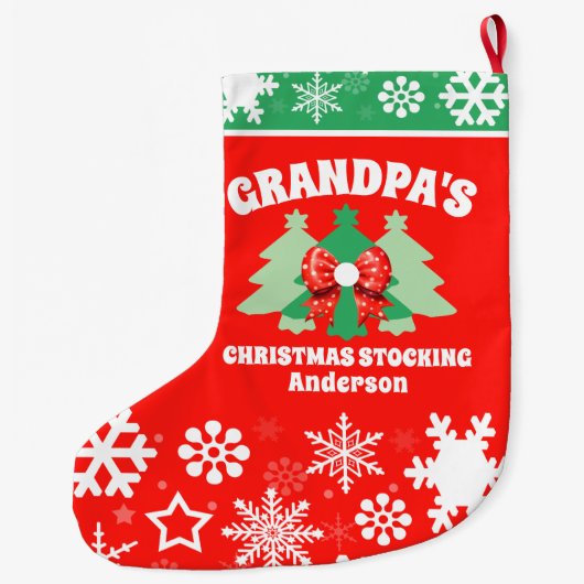 Gepersonaliseerde opa's kerstcadeau grote kerstsok (Achterkant)